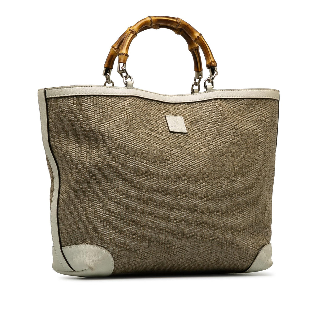 Gucci Medium Raffia Bamboo Shopper Tote (SHG-lv32Tc)