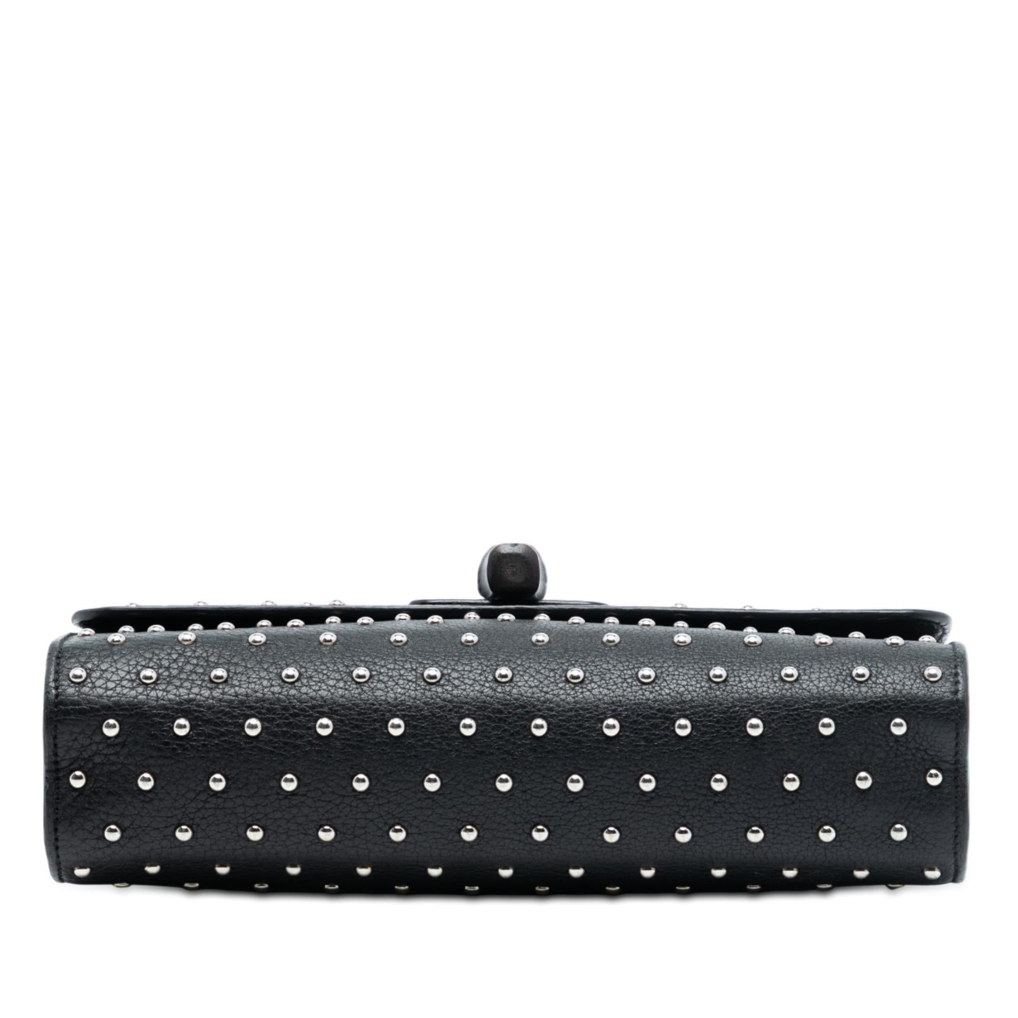 Gucci Medium Studded Leather Miss Bamboo Crossbody