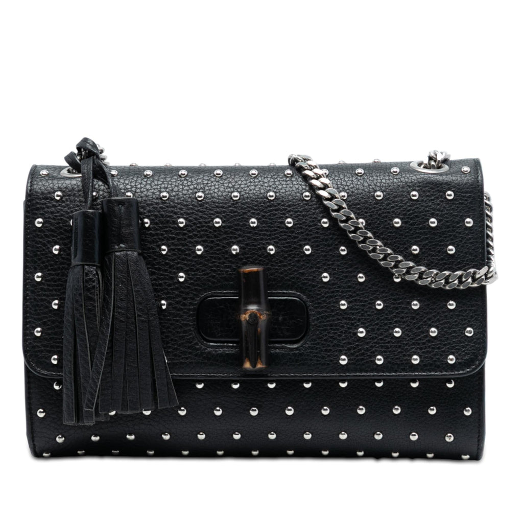 Gucci Medium Studded Leather Miss Bamboo Crossbody