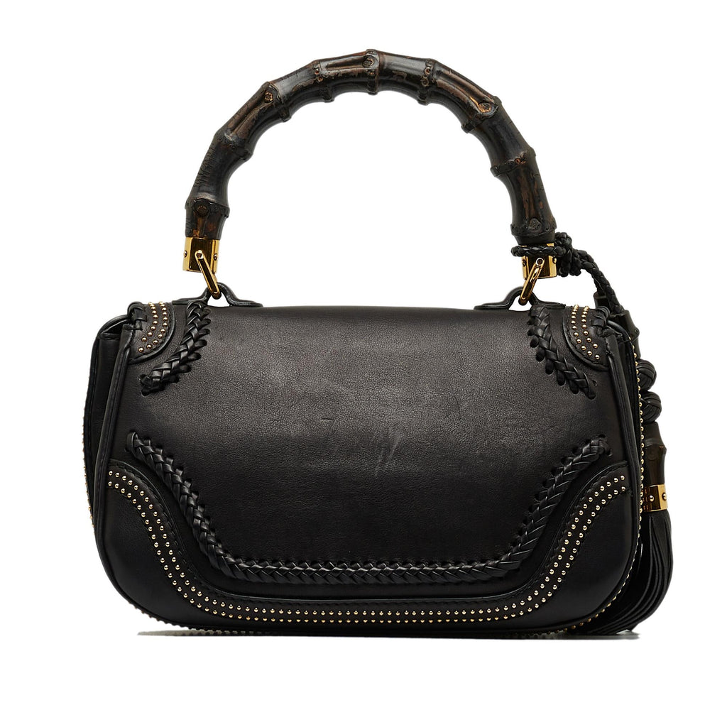 Gucci Medium Studded New Bamboo Tassel Satchel (SHG-LOkrtI)