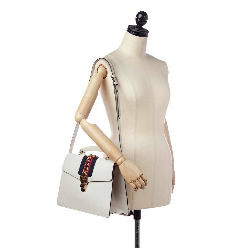 Gucci Medium Sylvie Leather Satchel (SHG-30400)