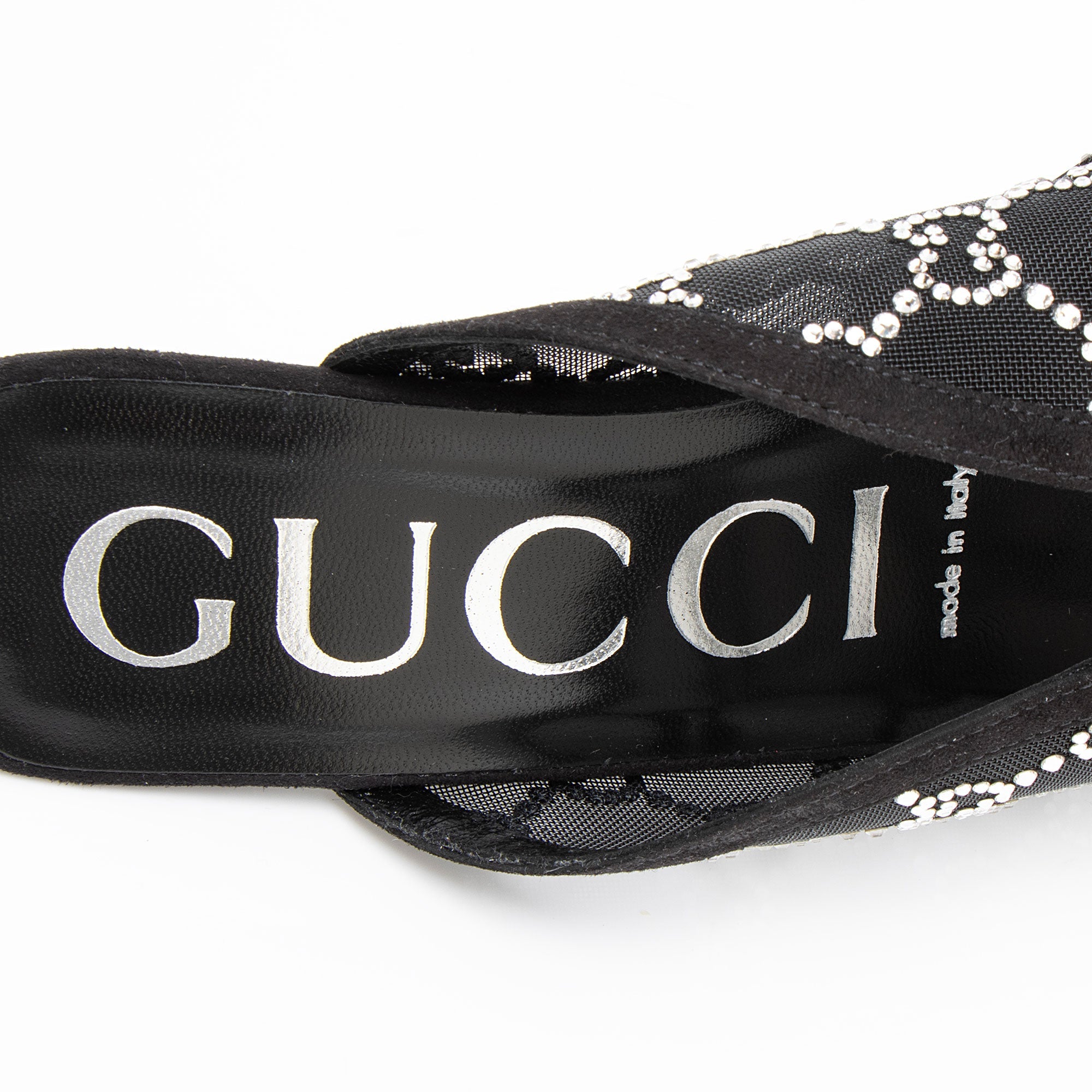 Gucci Mesh Crystal GG Mules - Size 7.5 / 37.5