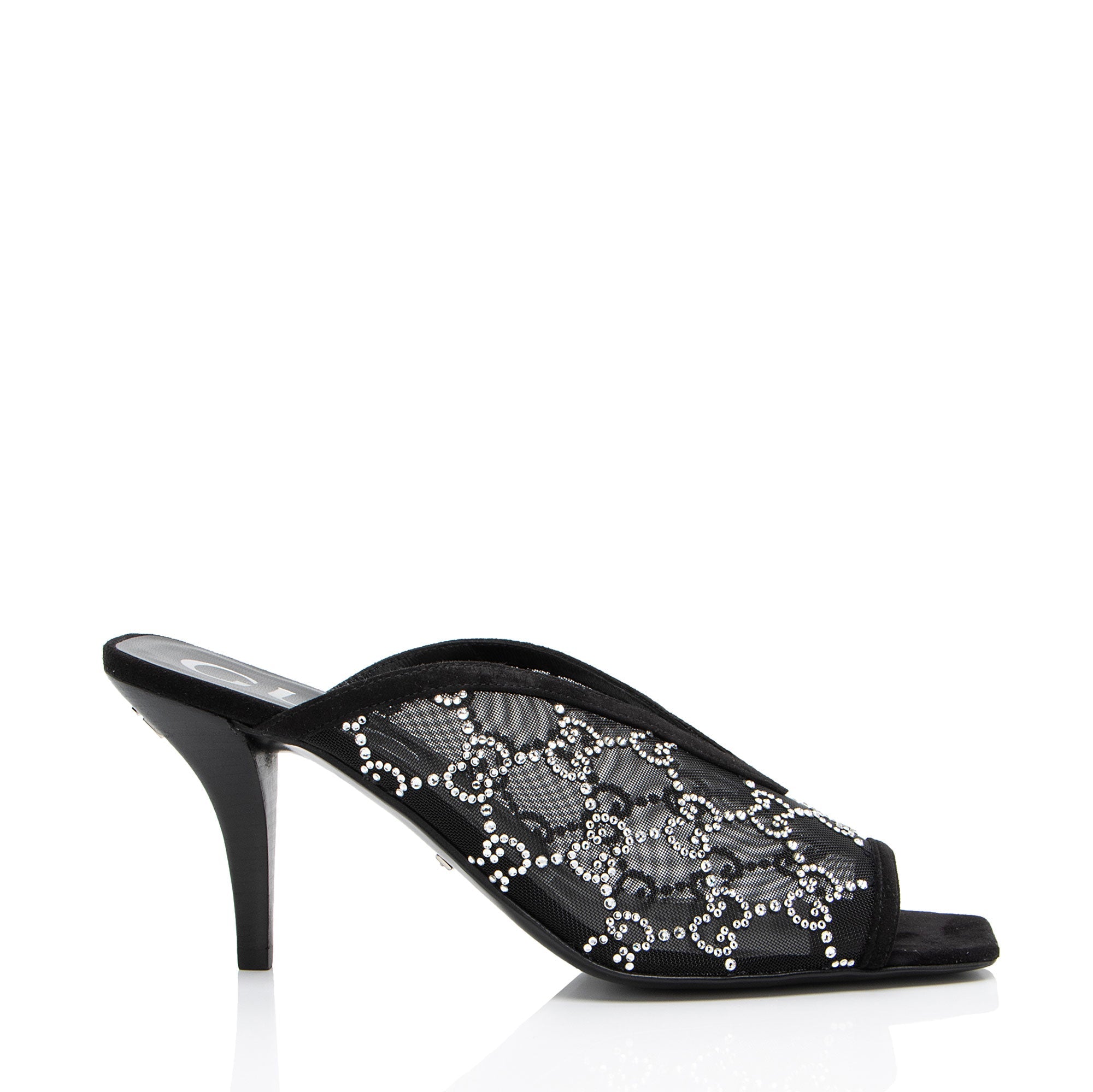 Gucci Mesh Crystal GG Mules - Size 7.5 / 37.5