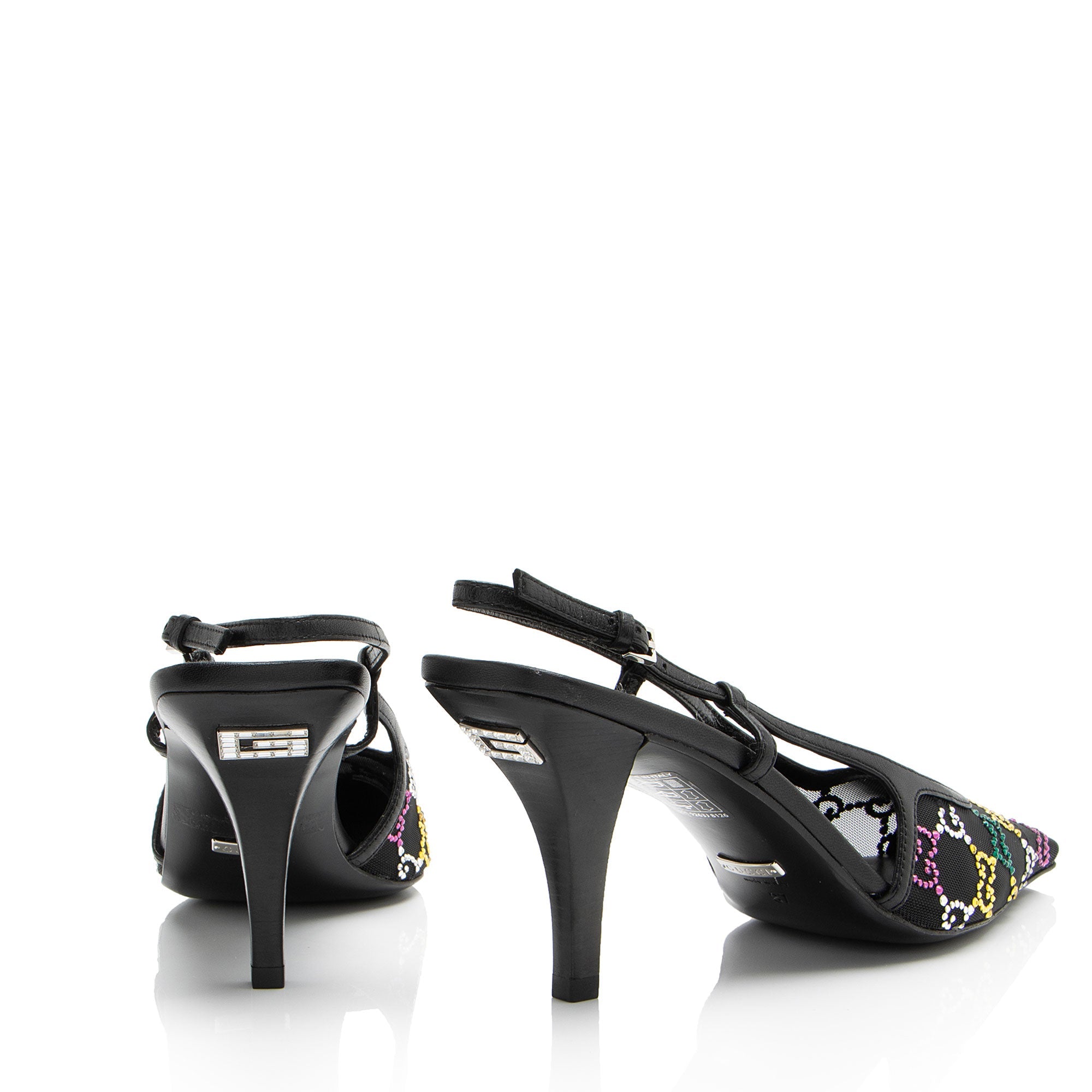 Gucci Mesh Crystal GG Slingback Pumps - Size 7 / 37