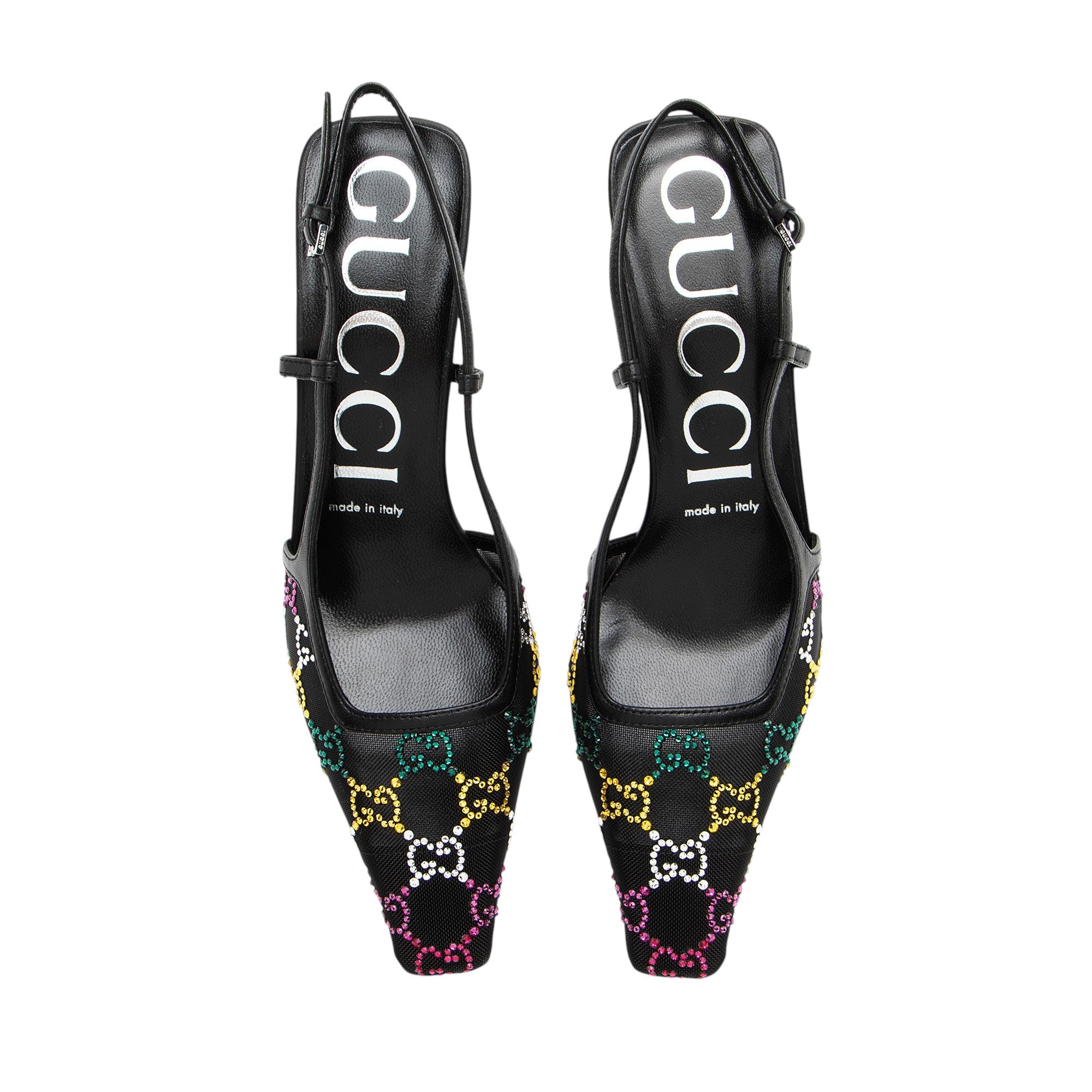 Gucci Mesh Crystal GG Slingback Pumps - Size 7 / 37