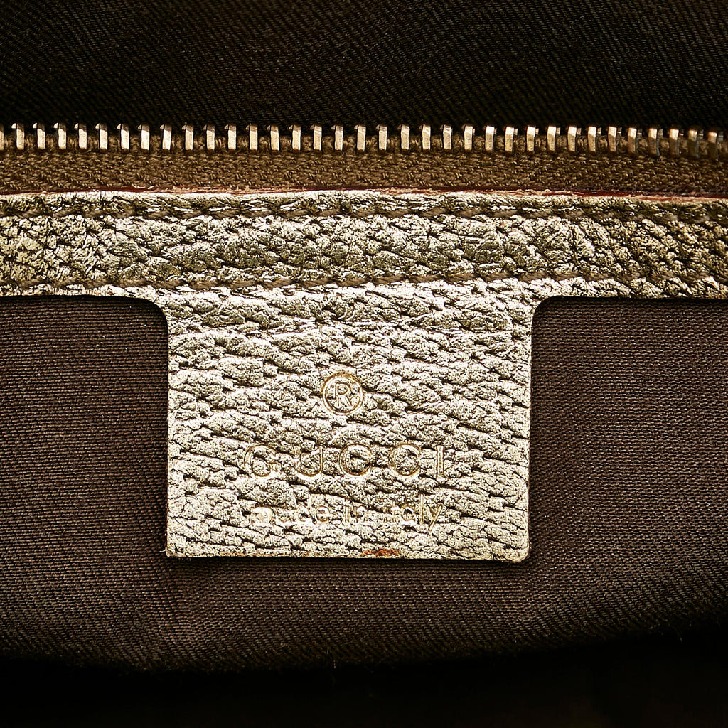 Gucci Metal Bamboo GG Canvas Handbag (SHG-25640)