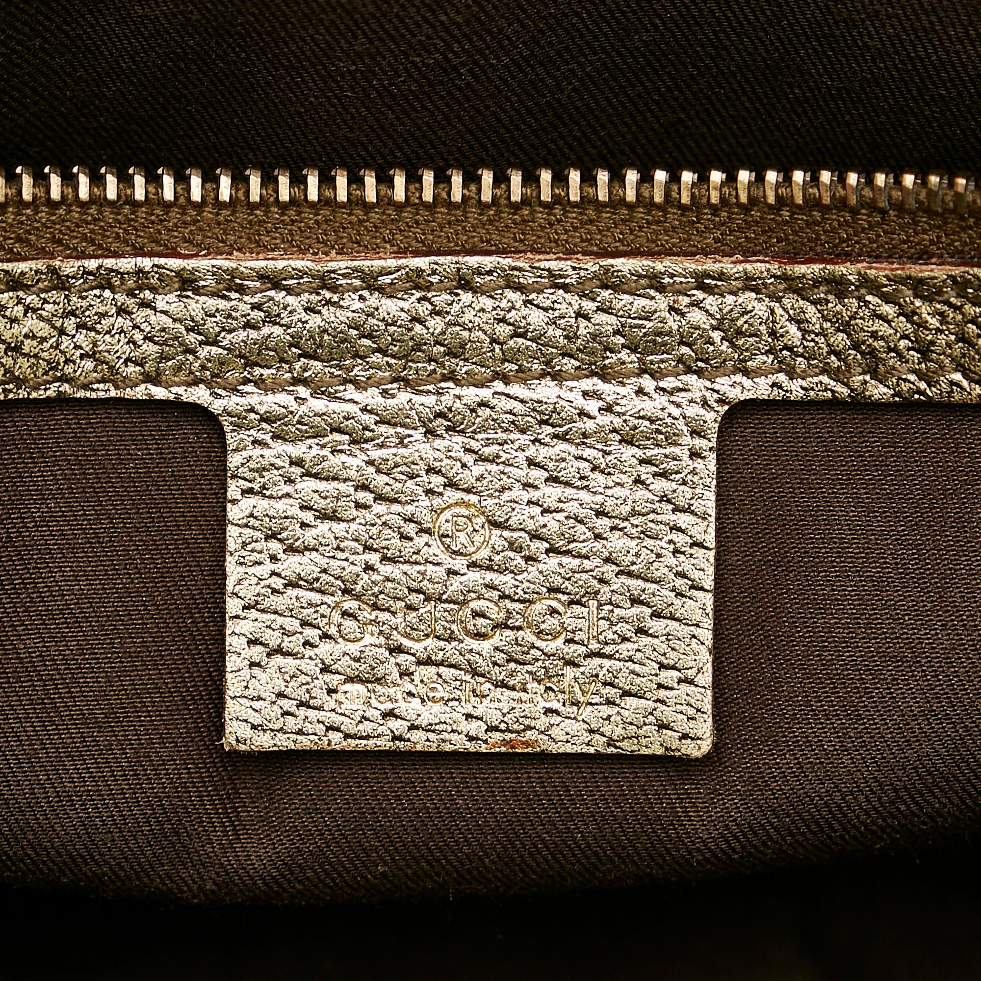Gucci Metal Bamboo GG Canvas Handbag (SHG-25640)