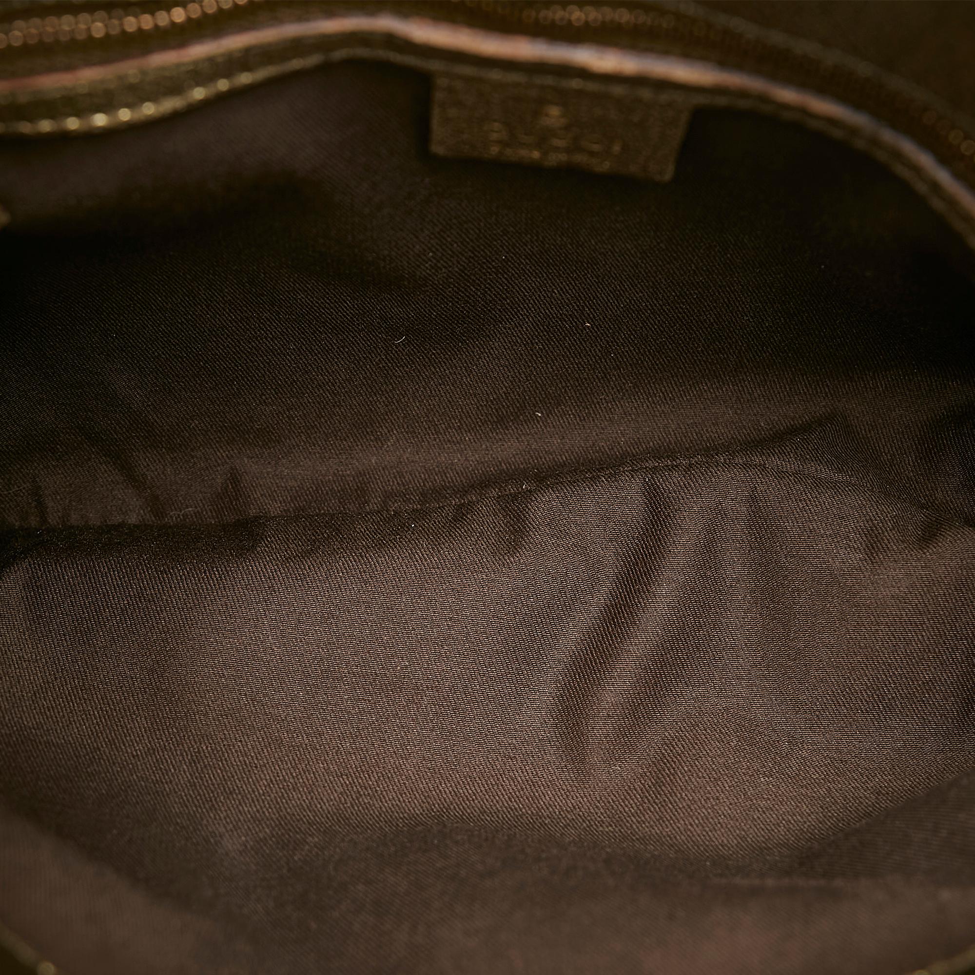 Gucci Metal Bamboo GG Canvas Handbag (SHG-25640)