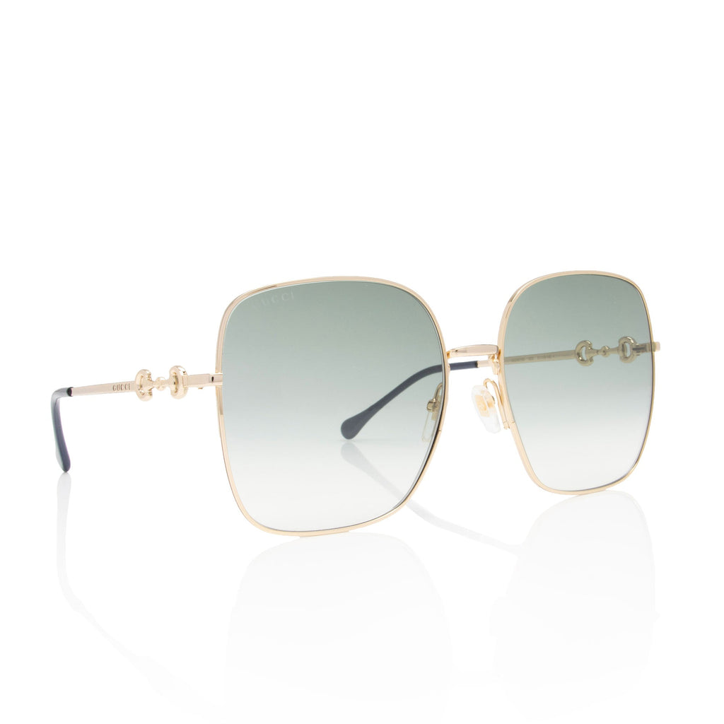 Gucci Horsebit Oversize Square Sunglasses (SHF-8FFvxU)