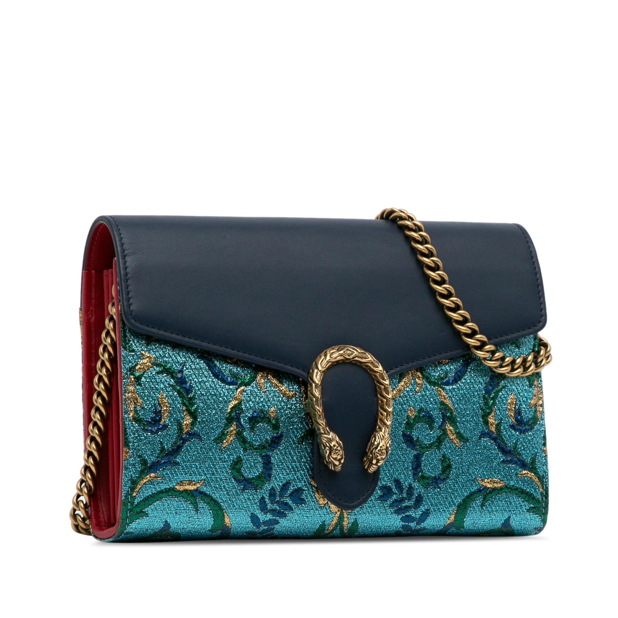 Gucci Metallic Brocade Dionysus Wallet on Chain (SHG-ob4a3q)