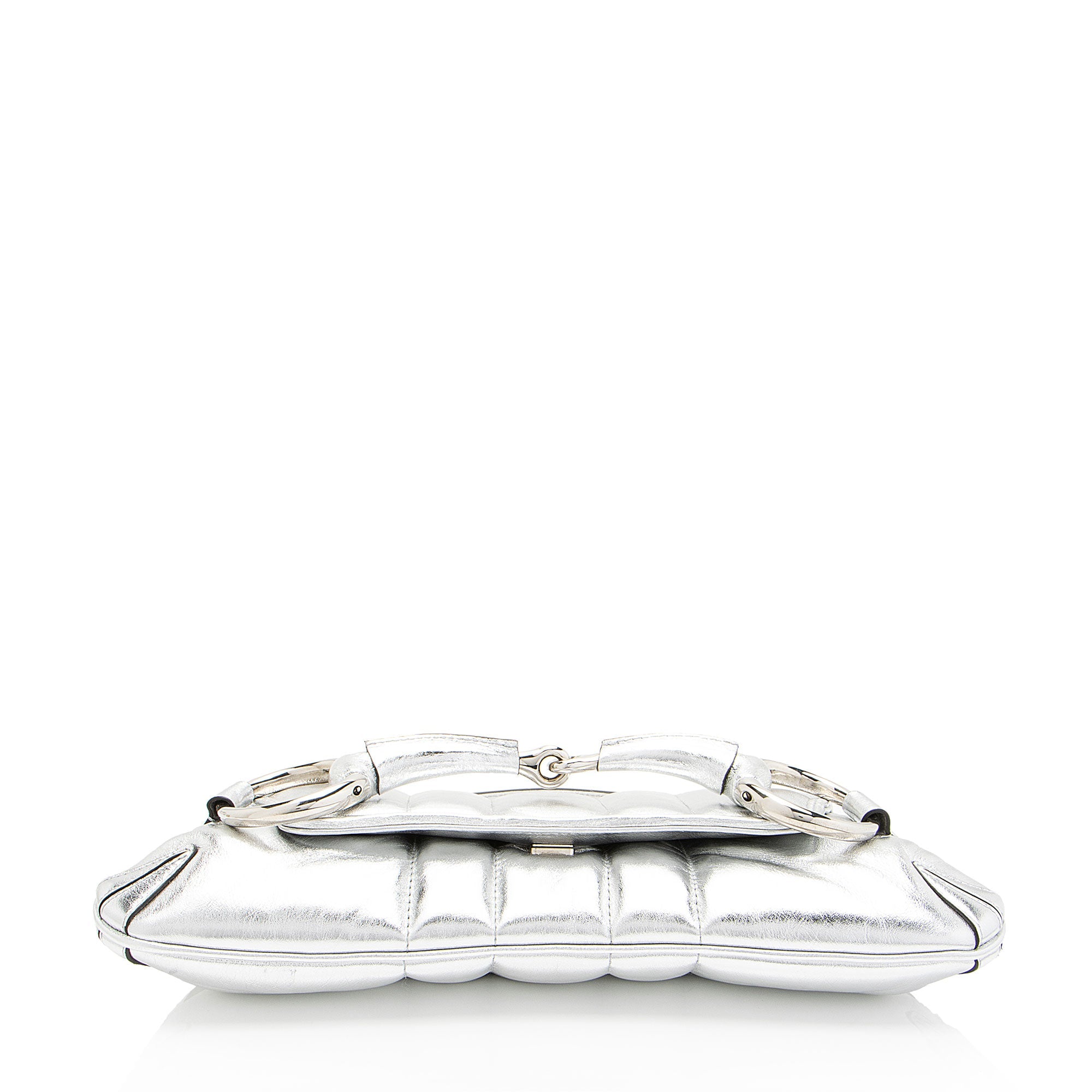 Gucci Metallic Calfskin Horsebit Chain Medium Shoulder Bag (SHF-dYk9f1)