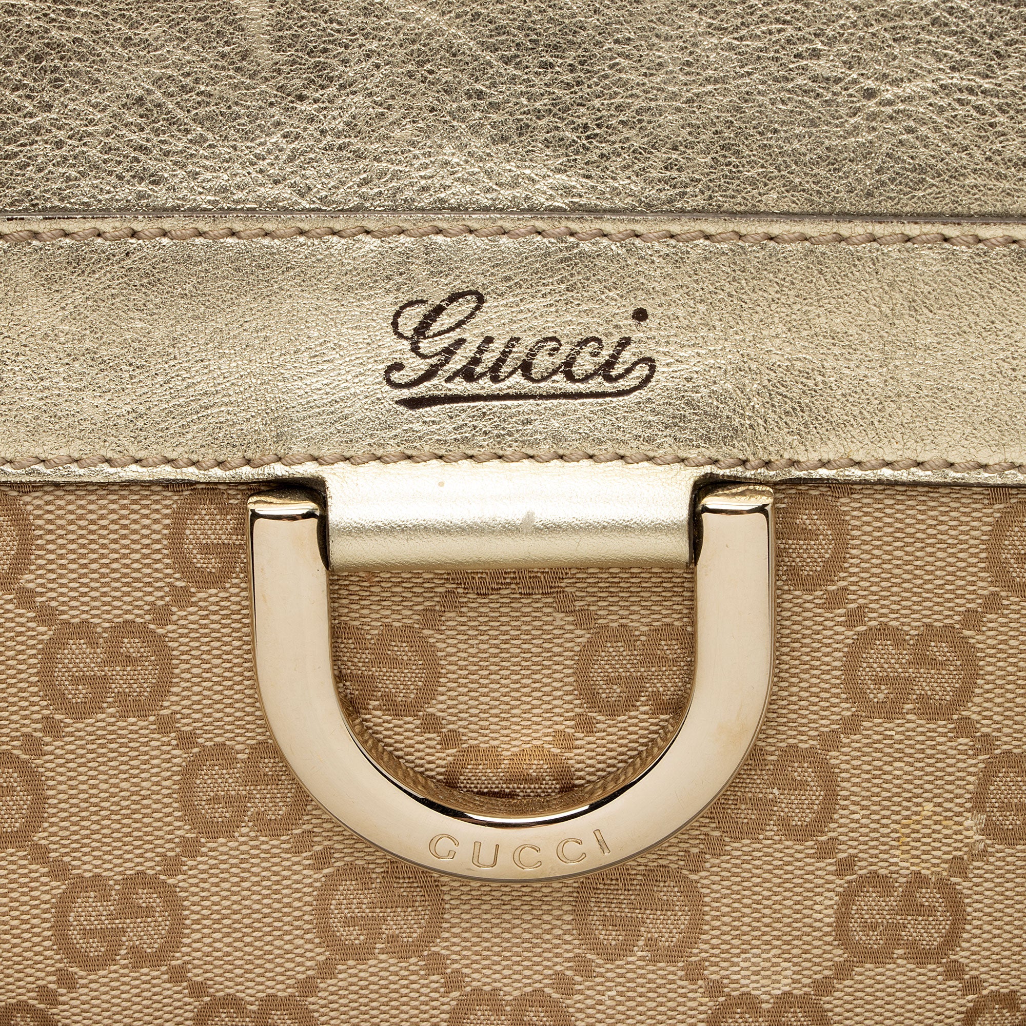 Gucci Metallic GG Canvas Abbey D-Ring Tote
