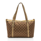 Gucci Metallic GG Canvas Abbey Medium Tote