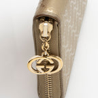 Gucci Metallic GG Imprime Zip Around Wallet (SHF-Q4BvCG)