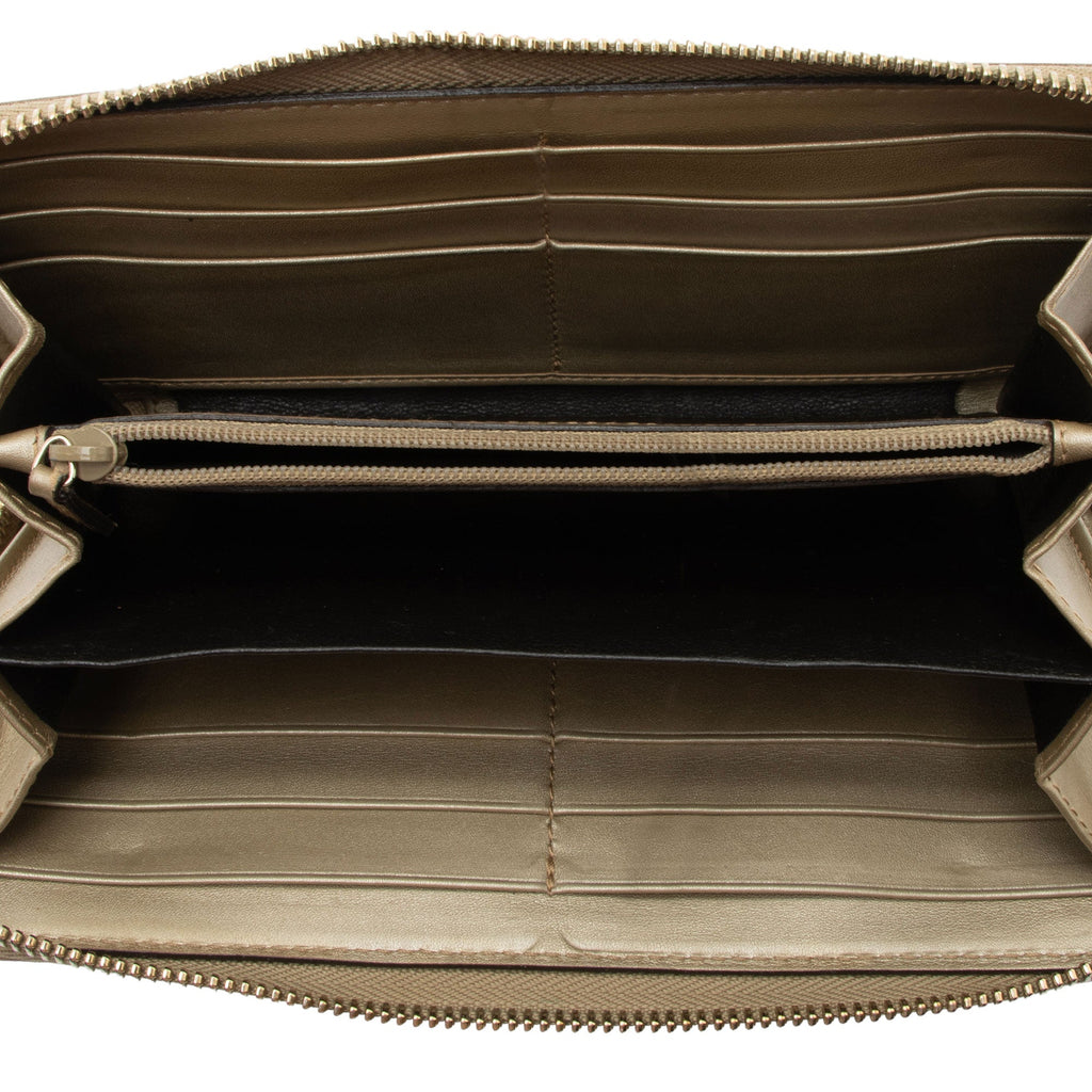 Gucci Metallic GG Imprime Zip Around Wallet (SHF-Q4BvCG)