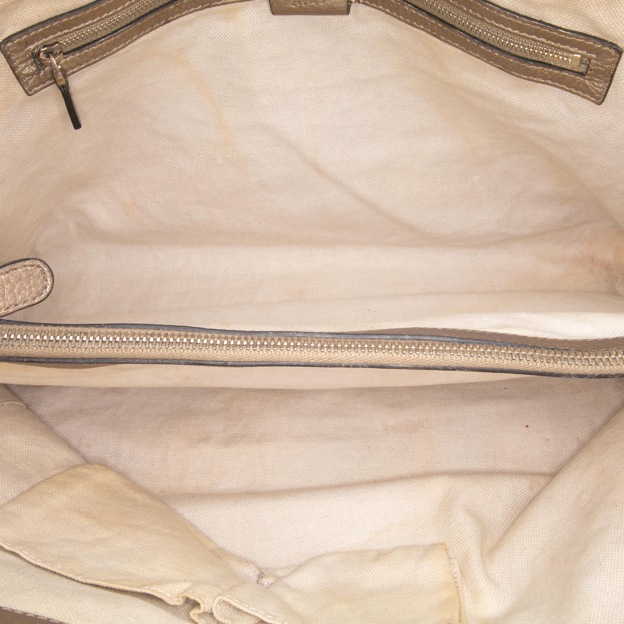 Gucci Metallic Grained Leather Bella Tote