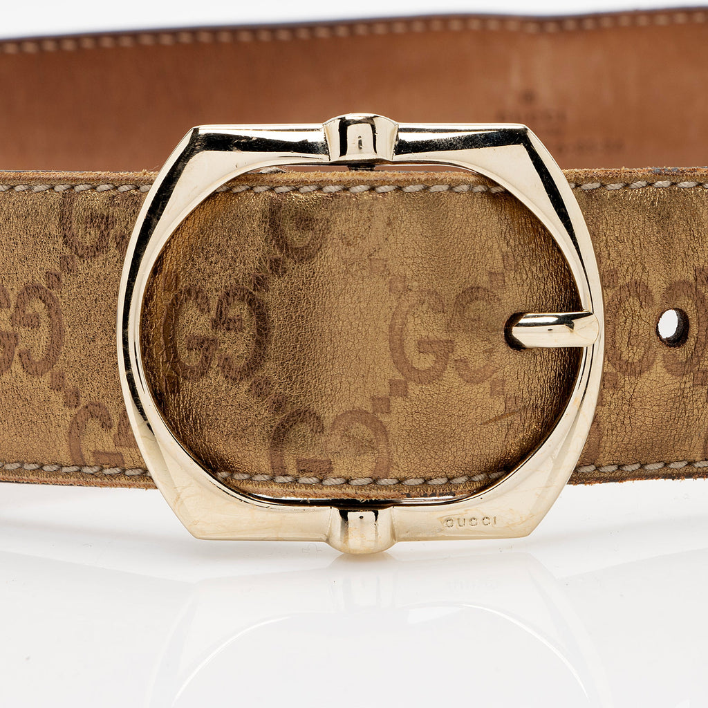 Gucci Metallic Guccissima Belt - Size 34 / 85 (SHF-22763)