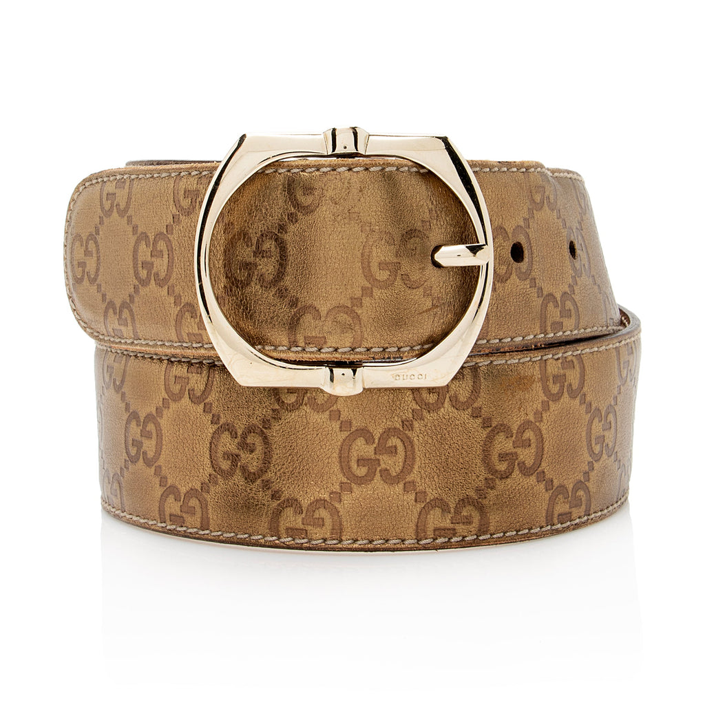 Gucci Metallic Guccissima Belt - Size 34 / 85 (SHF-22763)