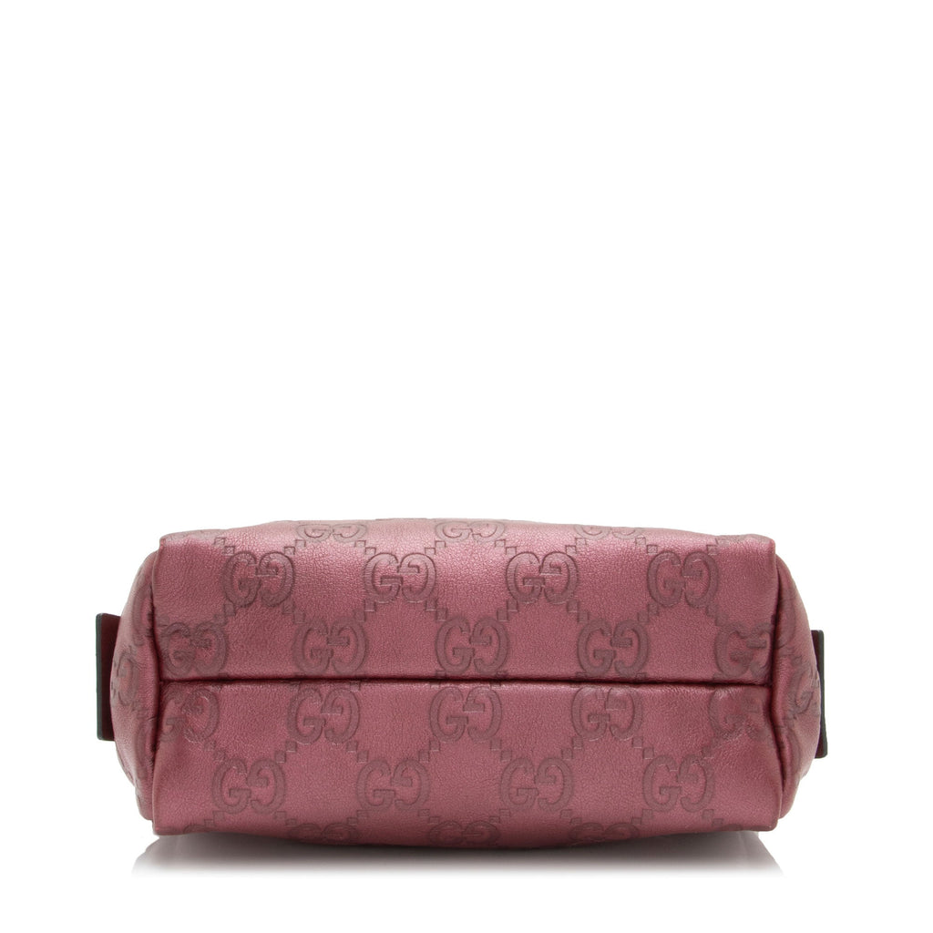 Gucci Metallic Guccissima Leather Cosmetic Case (SHF-GVRdPQ)