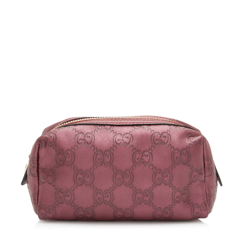 Gucci Metallic Guccissima Leather Cosmetic Case (SHF-GVRdPQ)