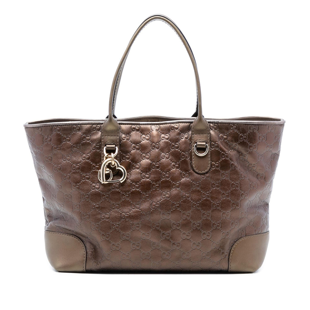 Gucci Metallic Guccissima Heart Bit Tote
