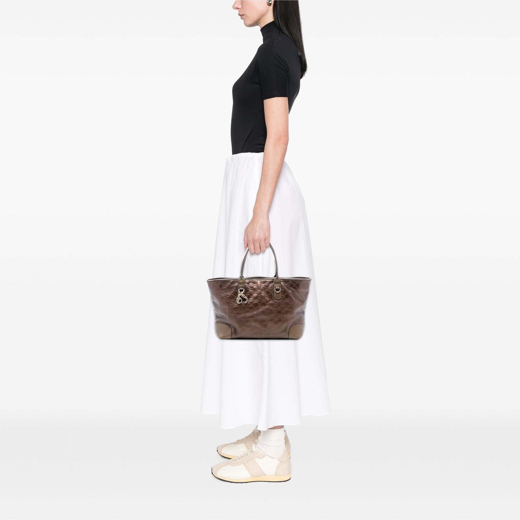 Gucci Metallic Guccissima Heart Bit Tote