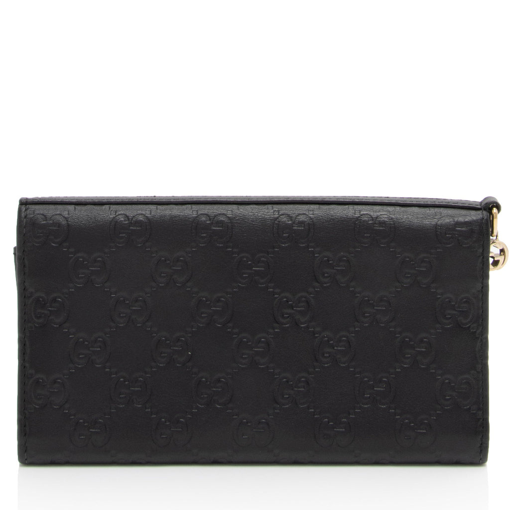 Gucci Metallic Guccissima Leather Bree Continental Wallet (SHF-hnueDV)