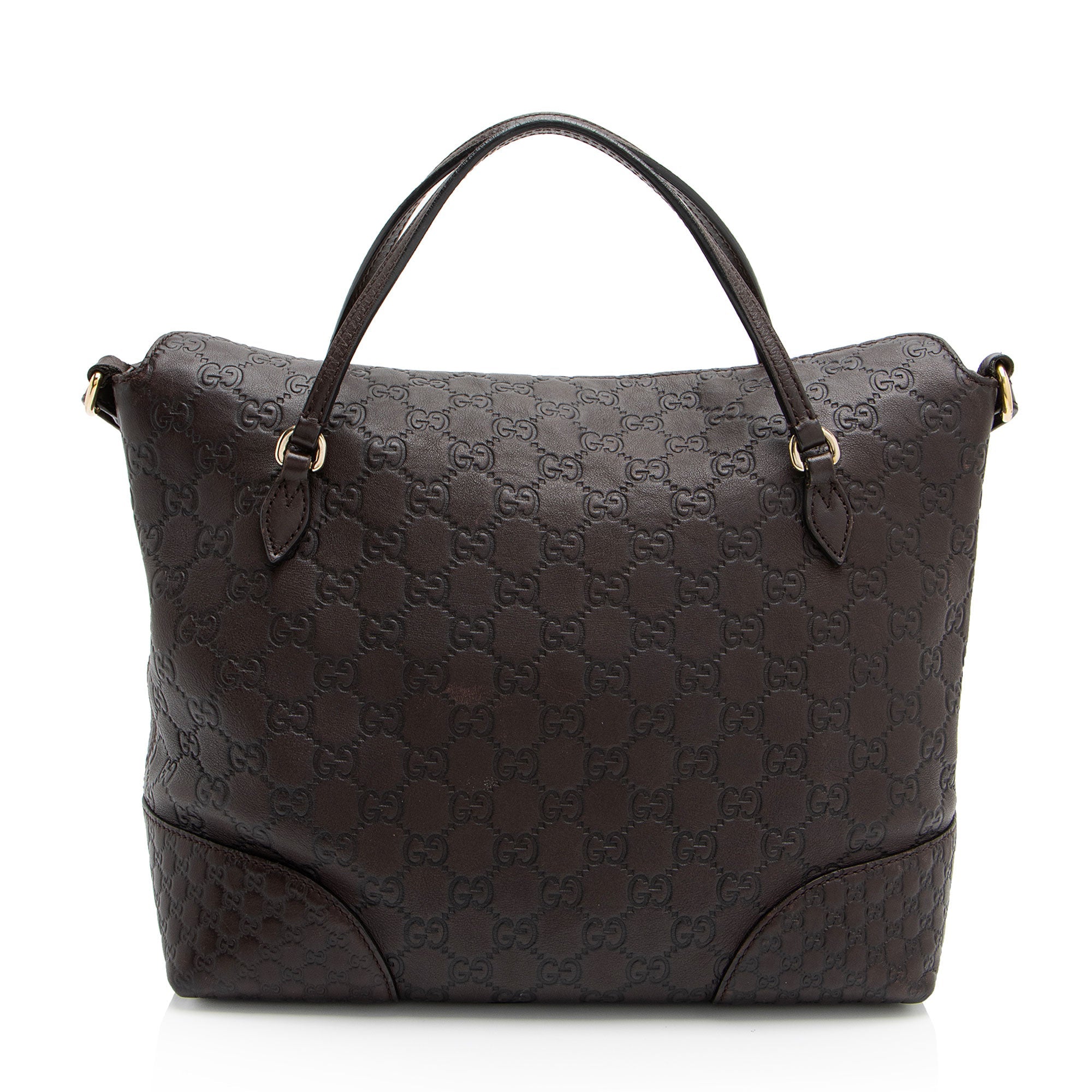Gucci Metallic Guccissima Leather Bree Fold Over Tote (SHF-bHARYI)
