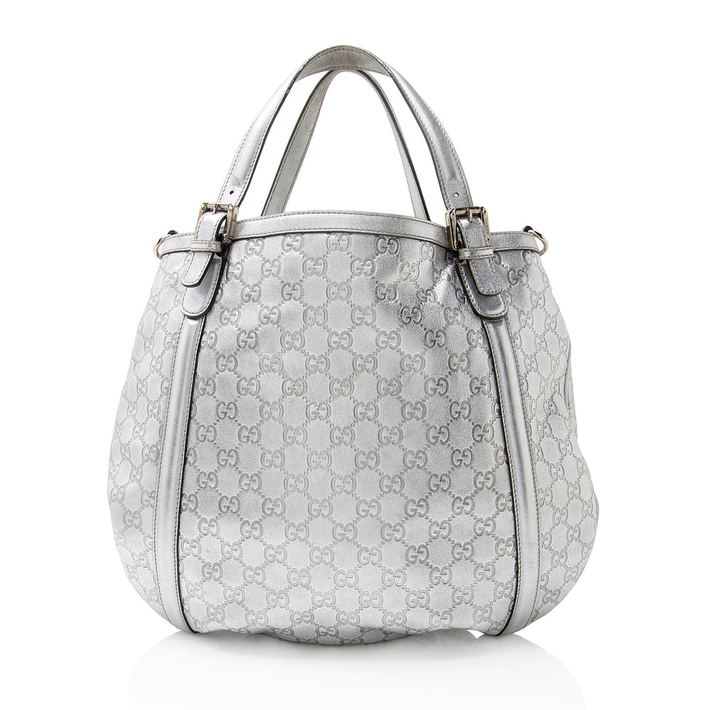 Gucci Metallic Guccissima Leather Britt Tote