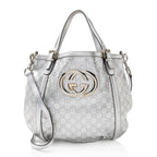 Gucci Metallic Guccissima Leather Britt Tote