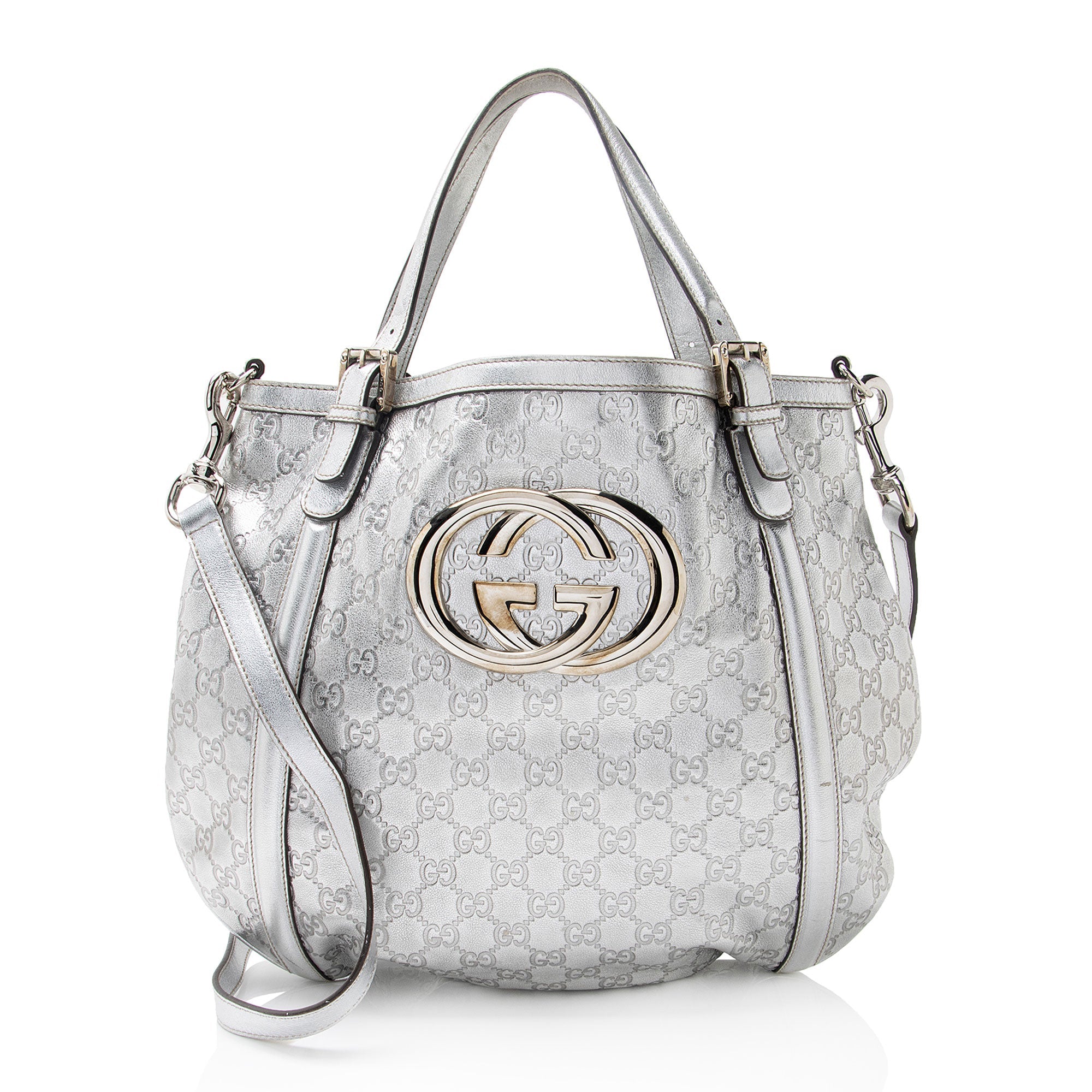 Gucci Metallic Guccissima Leather Britt Tote