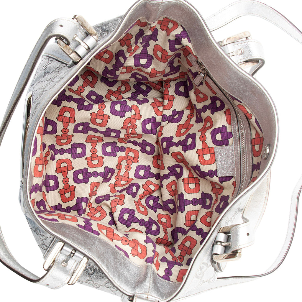 Gucci Metallic Guccissima Leather Britt Tote