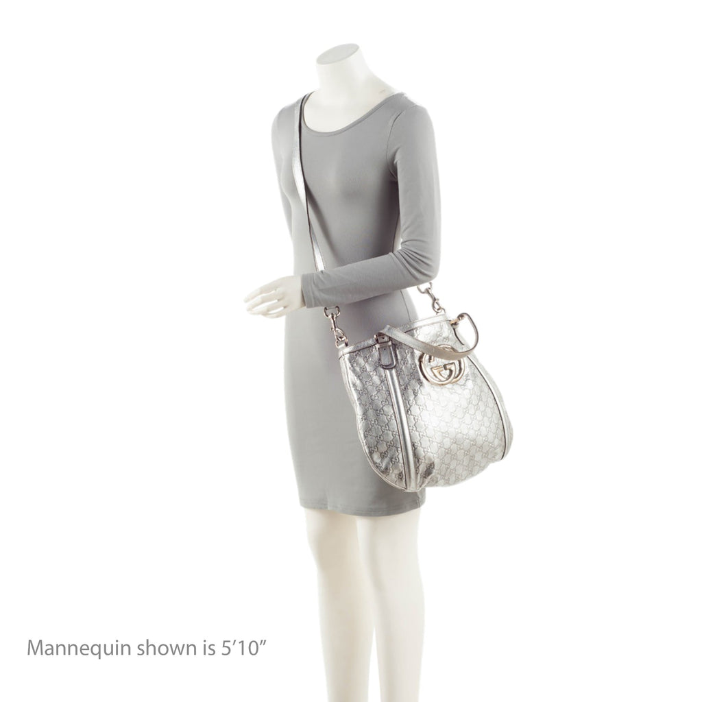 Gucci Metallic Guccissima Leather Britt Tote
