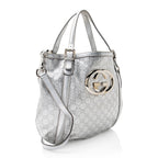 Gucci Metallic Guccissima Leather Britt Tote