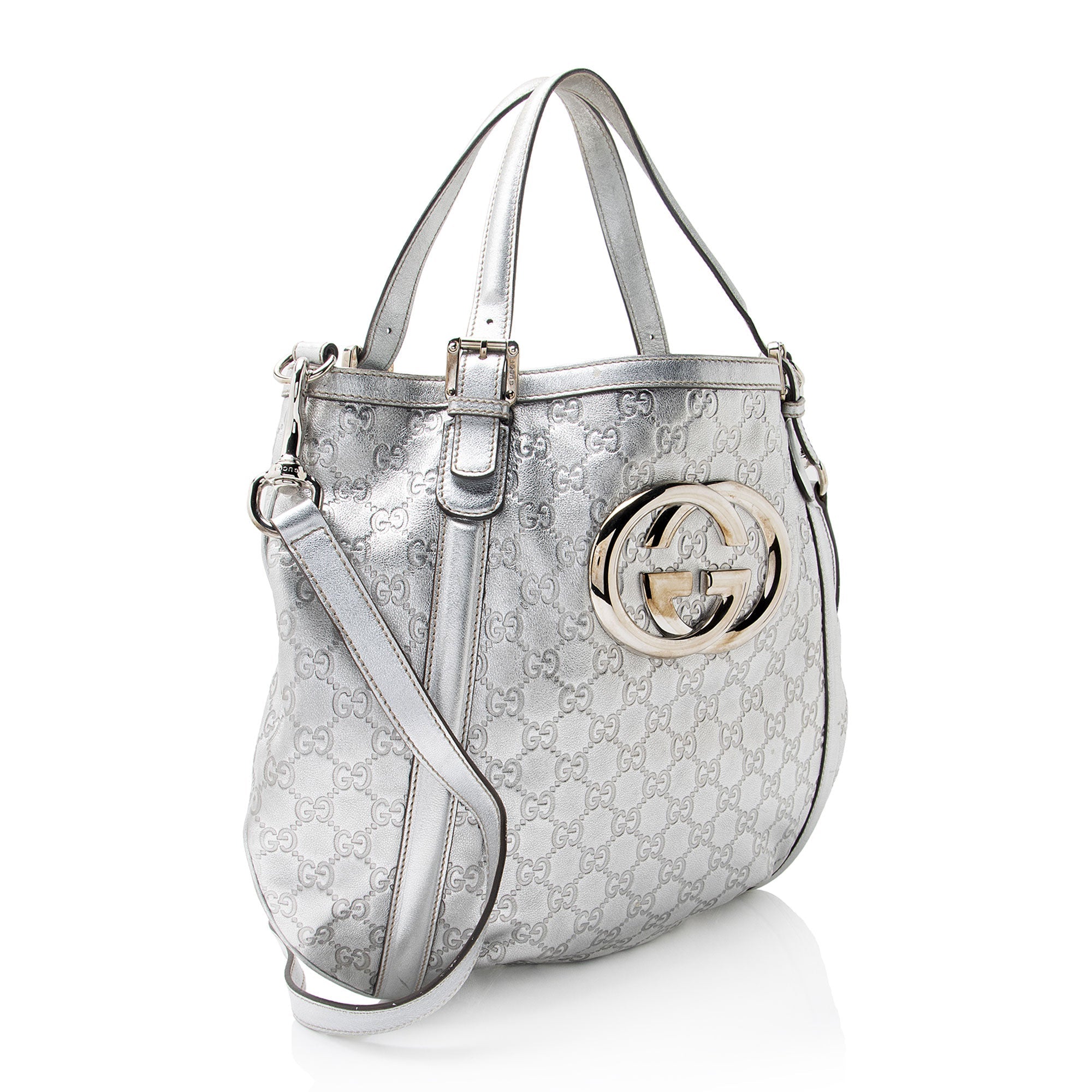 Gucci Metallic Guccissima Leather Britt Tote