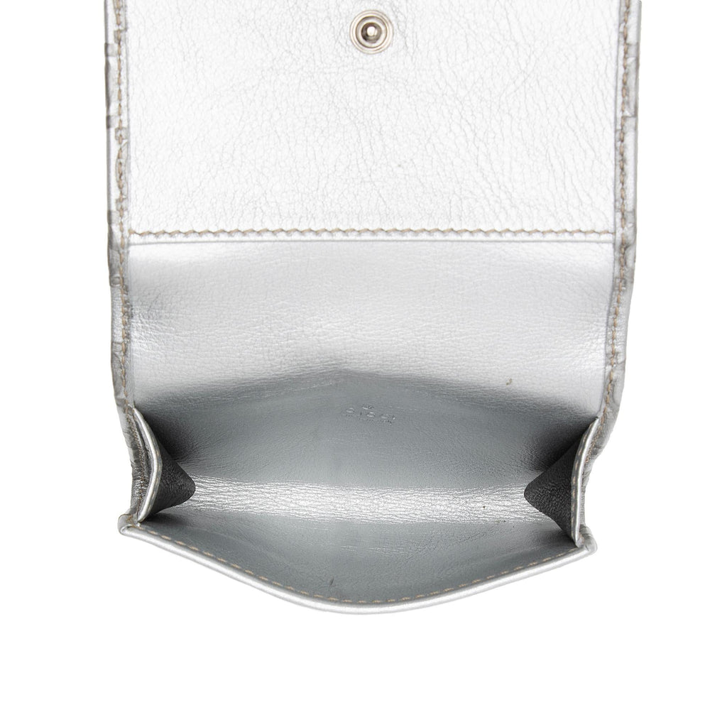 Gucci Metallic Guccissima Leather Card Case (SHF-euO3ug)