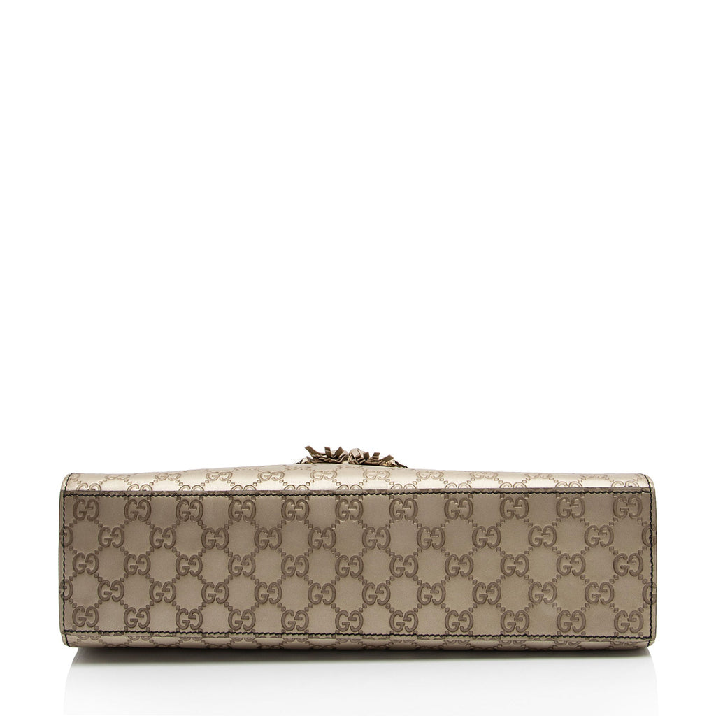 Gucci Metallic Guccissima Leather Emily Large Shoulder Bag (SHF-tKZxyz)