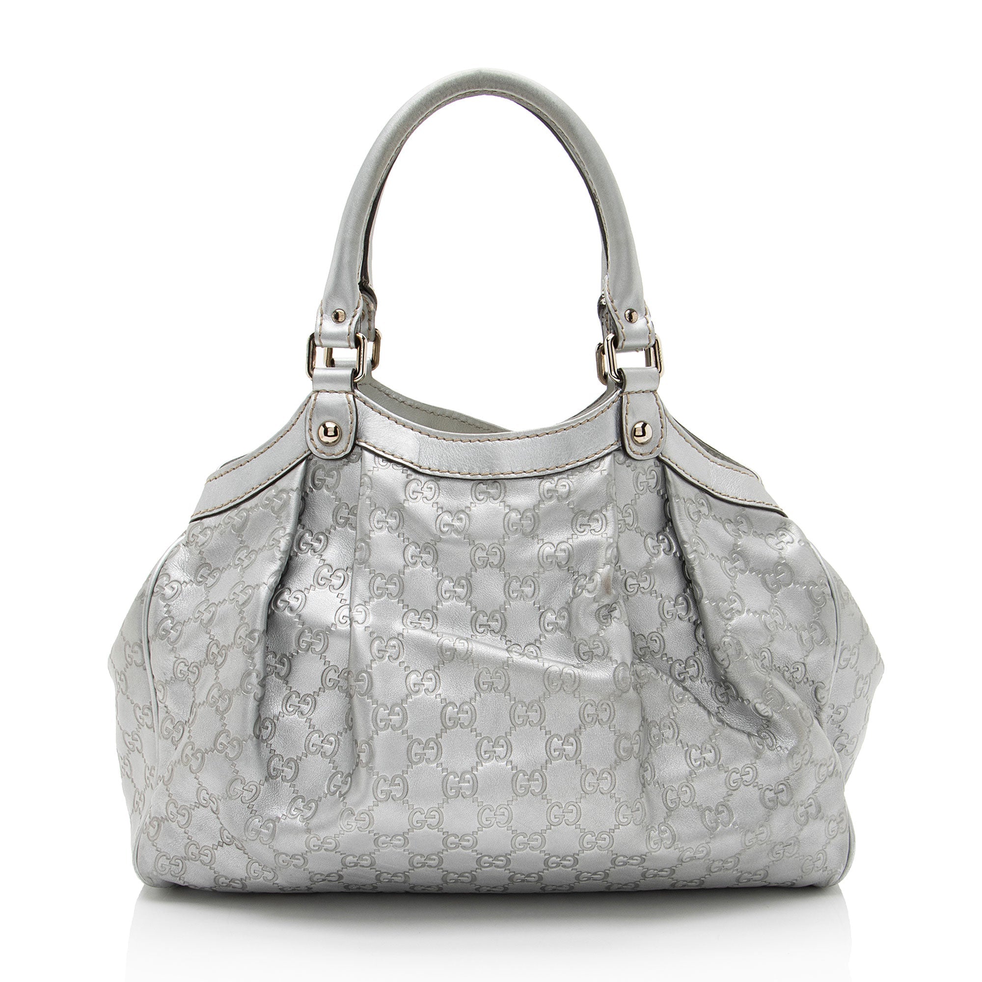 Gucci Metallic Guccissima Leather Sukey Medium Tote
