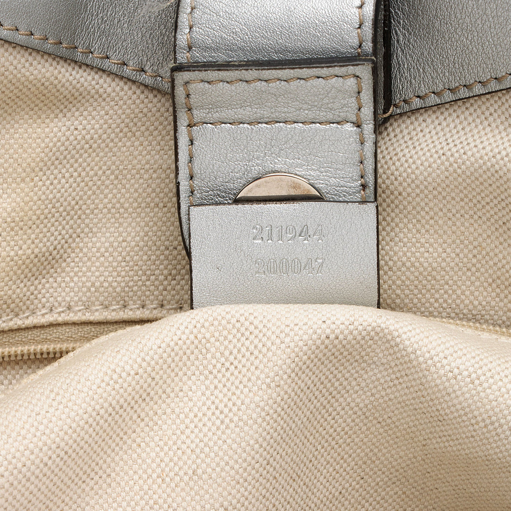 Gucci Metallic Guccissima Leather Sukey Medium Tote