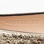 Gucci Metallic Laminate Calfskin GG Marmont Fringe Flats - Size 7 / 37 (SHF-kBjuo2)