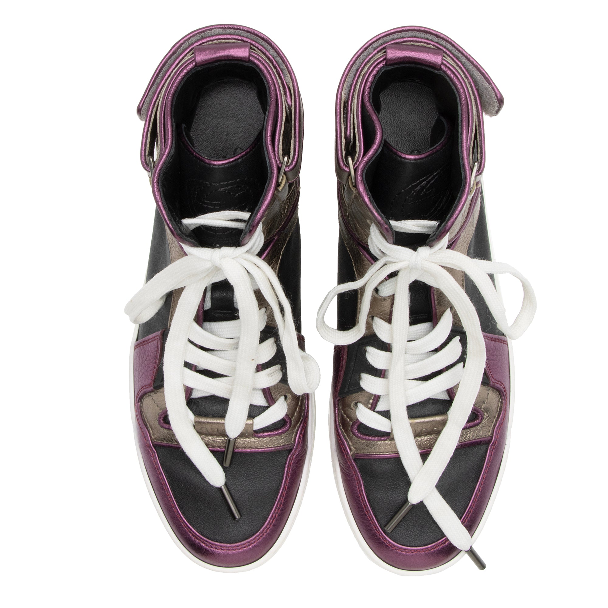 Gucci Metallic Leather Basketball High Top Sneakers - Size 6.5 / 36.5 (SHF-PH5TsW)