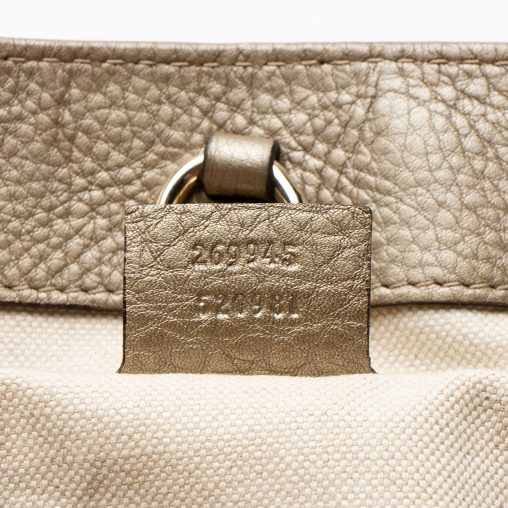 Gucci Metallic Leather Bella Medium Tote