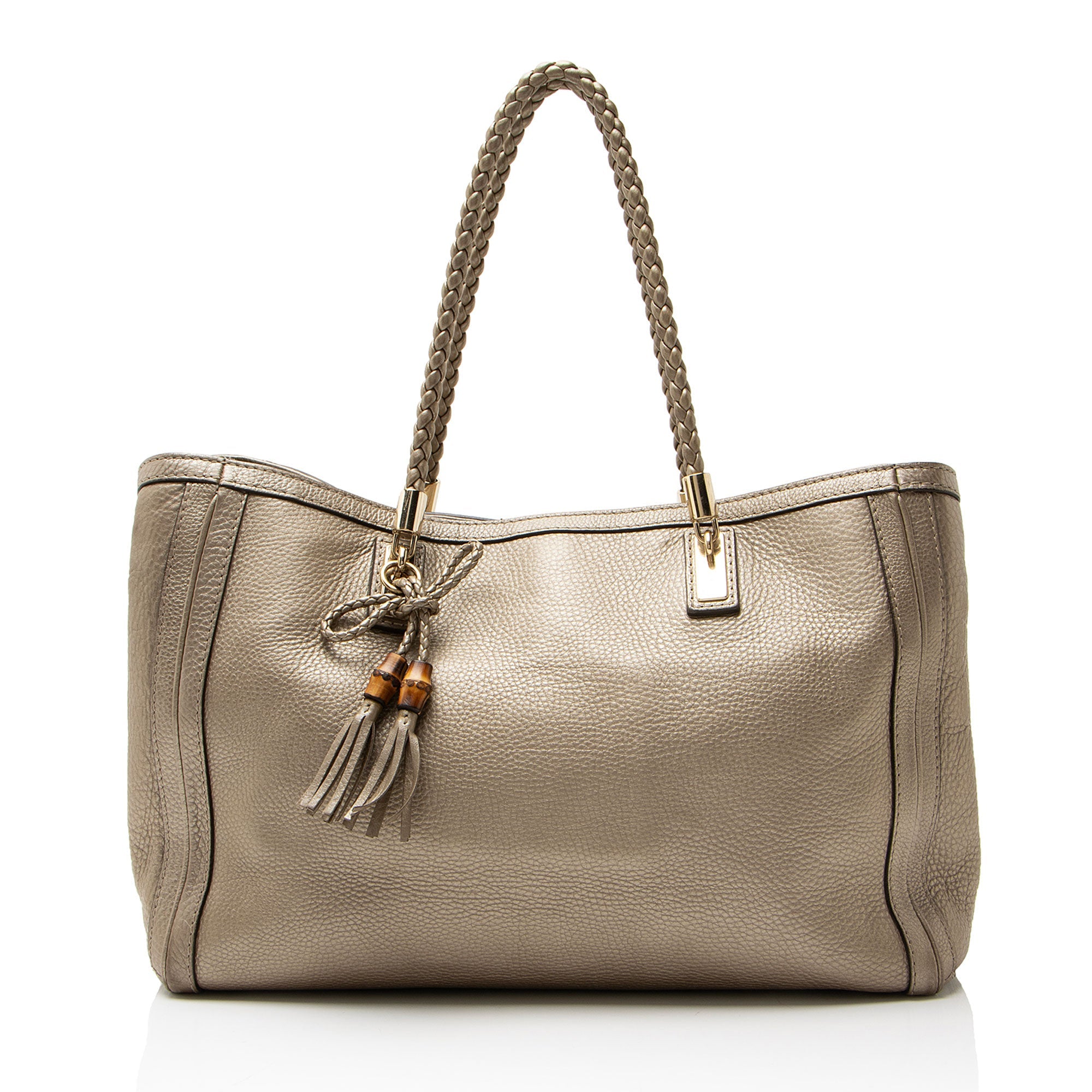 Gucci Metallic Leather Bella Medium Tote