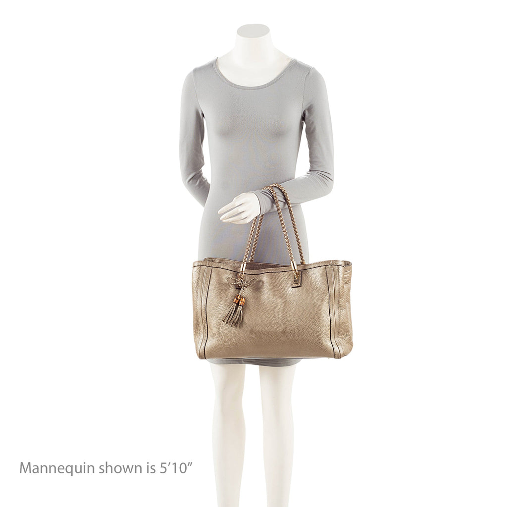 Gucci Metallic Leather Bella Medium Tote