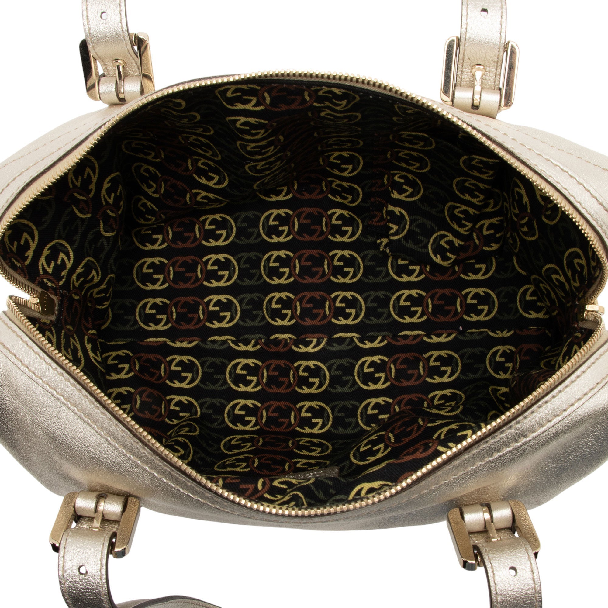 Gucci Metallic Leather Britt Small Boston Bag (SHF-YWrQAR)