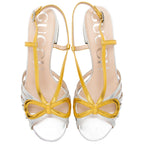 Gucci Metallic Leather Crystal Zephyra Bow Slingback Sandals - Size 8.5 / 38.5 (SHF-W0YUIU)