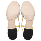 Gucci Metallic Leather Crystal Zephyra Bow Slingback Sandals - Size 8.5 / 38.5 (SHF-W0YUIU)