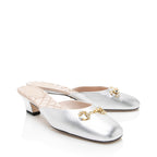 Gucci Metallic Leather Crystal Horsebit Mules - Size 9.5 / 39.5