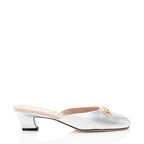 Gucci Metallic Leather Crystal Horsebit Mules - Size 9.5 / 39.5