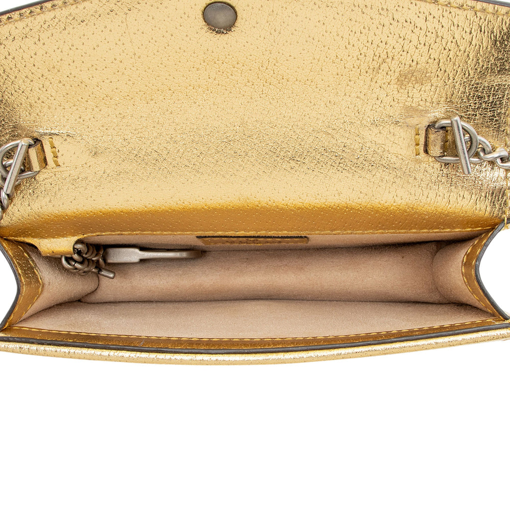 Gucci Metallic Leather Dionysus Super Mini Bag
